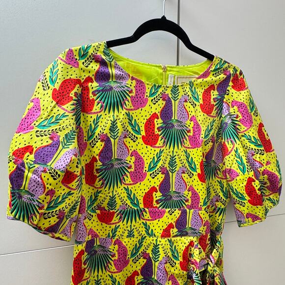 Emily McCarthy Lola Wrap Dress in Peekaboo Cat Print - Picture 4 of 9